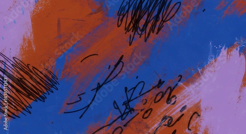 Abstract Art with Scribbles and Colorful Strokes