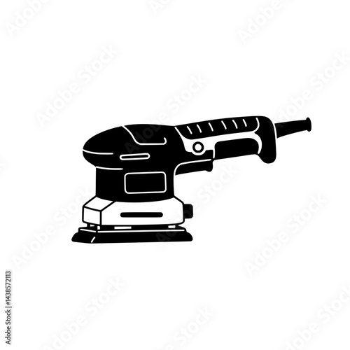 Precision Sander: A monochrome outline of an orbital sander, tool of choice for any meticulous craftsmanship, highlighting precision in design and the essential nature of this versatile power tool.
