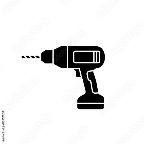 Precision Power: A graphic rendering of a black cordless drill, a symbol of precision, power, and the tools essential for construction, DIY projects, and professional craftsmanship.