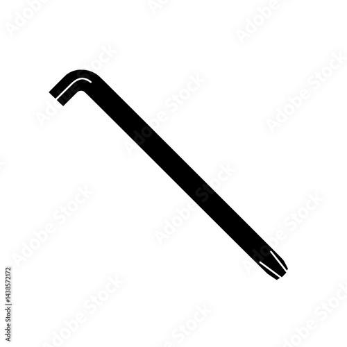 Torx Wrench Silhouette: A bold, stark silhouette of a torx wrench, essential for precision work and mechanical tasks. Demonstrating simplicity and functionality.