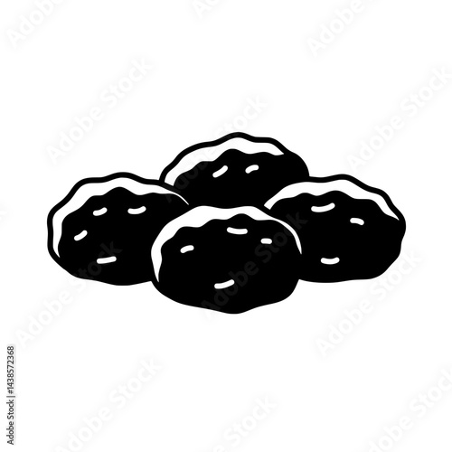 Coal Briquettes: A collection of meticulously rendered coal briquettes, providing a stark contrast of light and shadow to emphasize their form, shape, and texture.