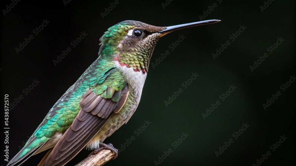 Fototapeta premium hummingbird on green background