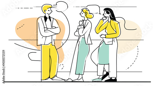 Three coworkers talking