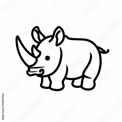 Rhino Coloring pages, simple coloring page