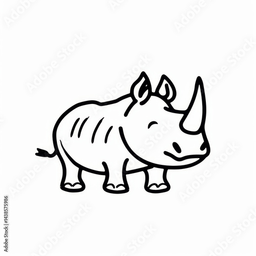 Rhino Coloring pages, simple coloring page