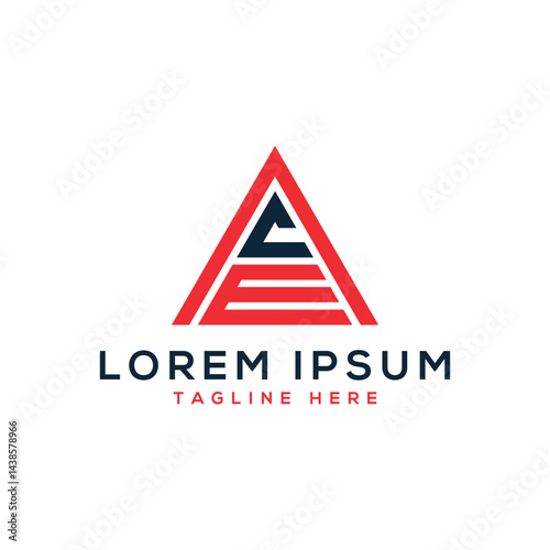 ACE letter mark triangle shape creative logo design modern minimal concept 