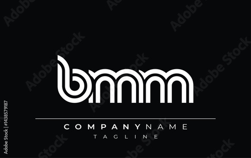 BMM Creative Unique Modern Letter Logo Design. Stylized logo featuring a unique letter design, presenting abstract minimalist aesthetics and modern appeal.