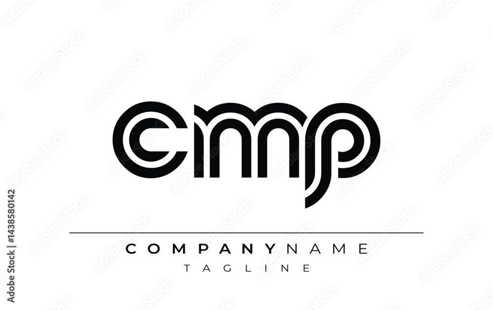 Obraz premium CMP Creative Unique Modern Letter Logo Design. Stylized logo featuring a unique letter design, presenting abstract minimalist aesthetics and modern appeal.