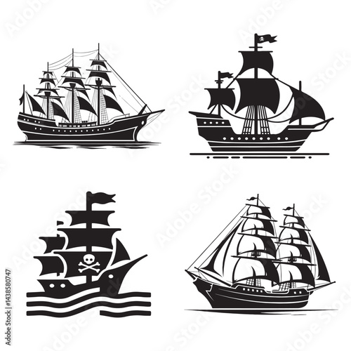 A Vector Set of Sailing Vessels