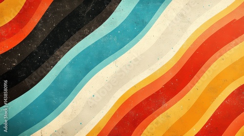 A retro stripes background with vintage colors and wavy lines