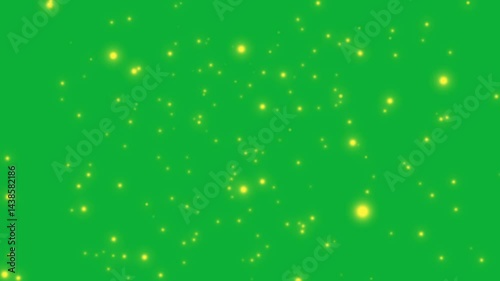 Fireflies shining on green screen with twinkling particles, perfect for natureinspired designs, magical concepts, and whimsical backgrounds in projects.