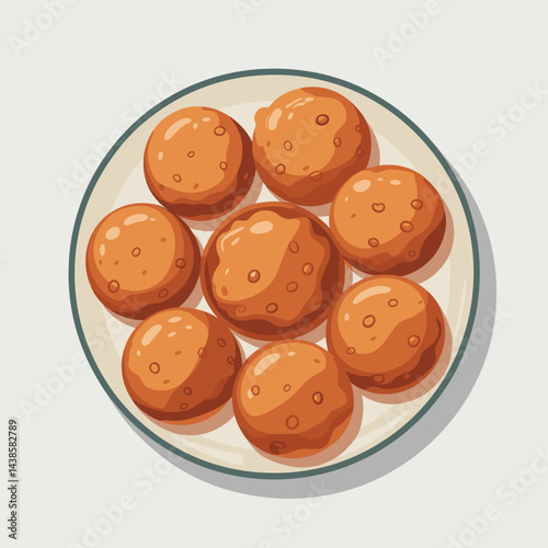 Plate of Crisp Puff Puff - Classic African Snack