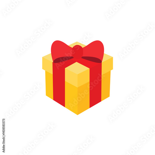 Gift box bow emoji present illustration vector birthday ribbon symbol sign icon