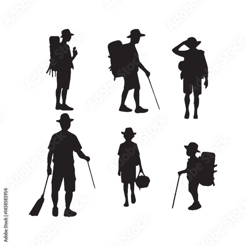 Vector a cute tourist illustration for toddlers story book