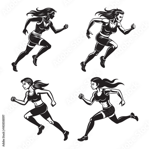 Silhouettes of Soccer Players in Action