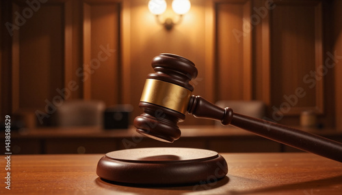 Wallpaper Mural Courtroom gavel representing justice in a wooden setting   Torontodigital.ca