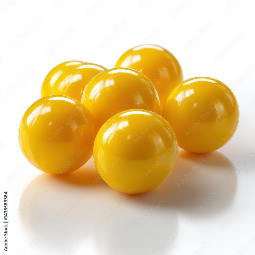 Yellow balls isolated on white background