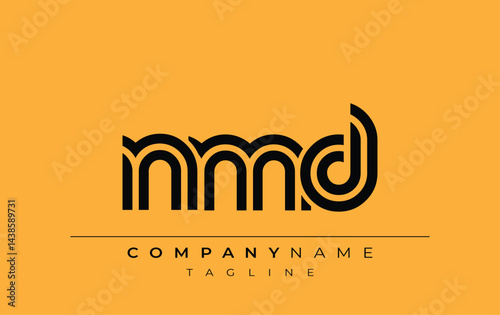NMD Creative Unique Modern Letter Logo Design. Stylized logo featuring a unique letter design, presenting abstract minimalist aesthetics and modern appeal.