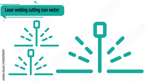 Laser welding cutting icon vector