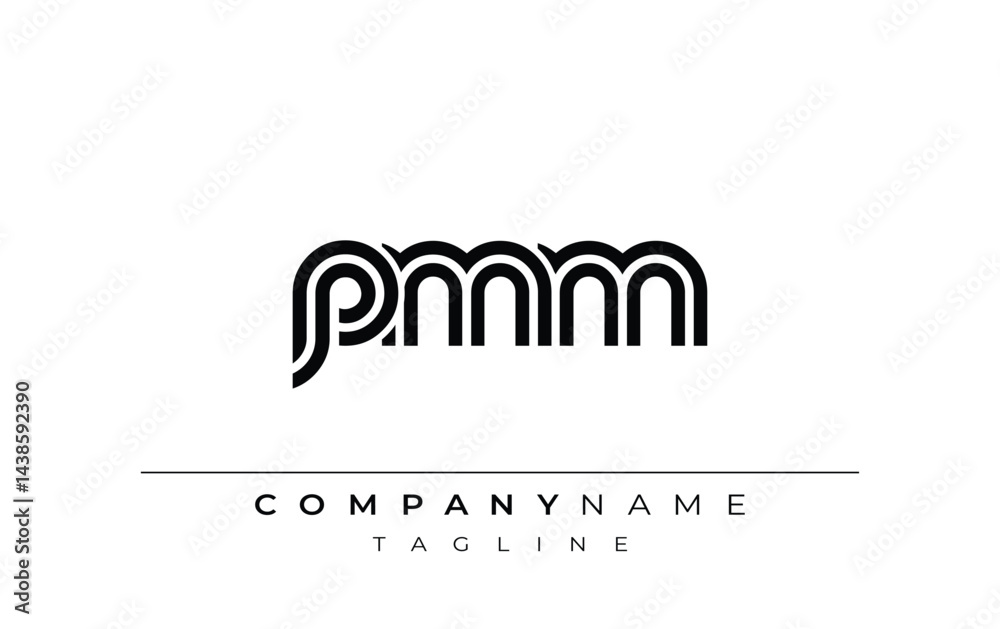 Fototapeta premium PMM Creative Unique Modern Letter Logo Design. Stylized logo featuring a unique letter design, presenting abstract minimalist aesthetics and modern appeal.