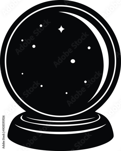 minimalist crystal ball on white background