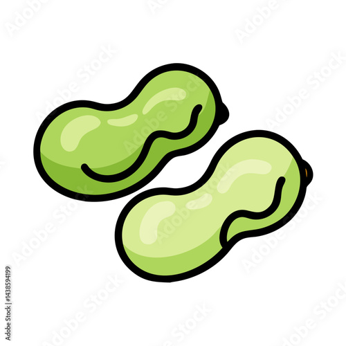 Find fresh green broad beans fava beans illustration vector image healthy eating ingredient cooking