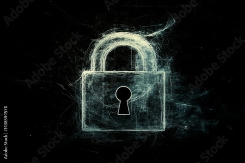 Digital padlock symbolizing cybersecurity and data protection on dark background