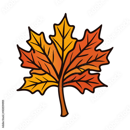 Isolated autumn maple leaf vector illustration for fall season design and thanksgiving day art