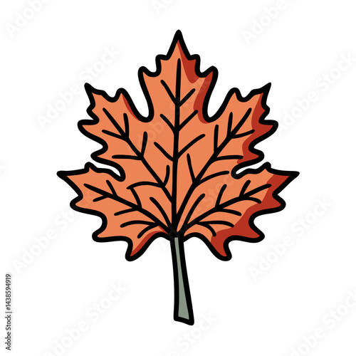 Download autumn leaf vector illustration of maple leaf design for fall season graphics and decor