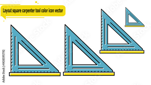 Layout square carpenter tool color icon vector
