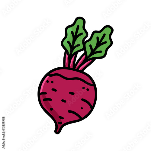 Cartoon beet vector illustration for healthy eating and vegetarian diet concept design element