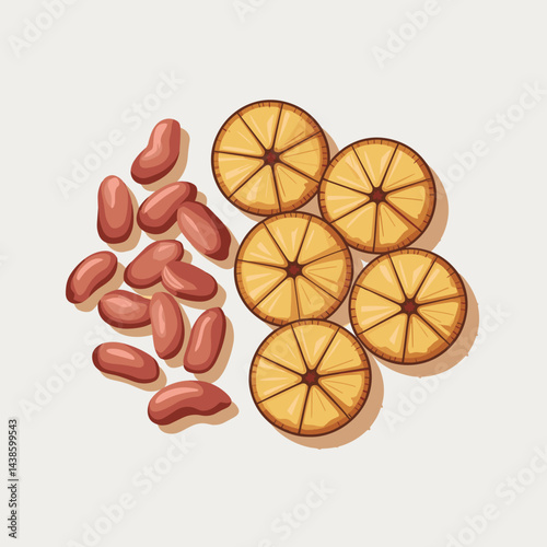 Roasted Plantain and Groundnuts - Traditional Snack