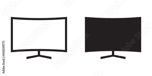 Two set of Smart TV icons collection. TV Screen, monitor screen symbol collection. Vector illustration.