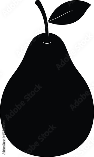 realistic green pear fruit on white background