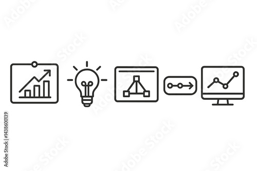 Data analysis process includes charts, ideas, and technology integration for effective decision making in business