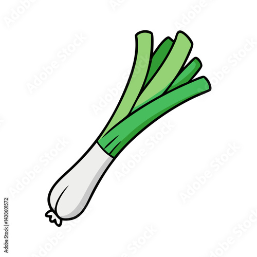 Fresh green leek vegetable illustration for culinary recipes and healthy eating concepts design vector
