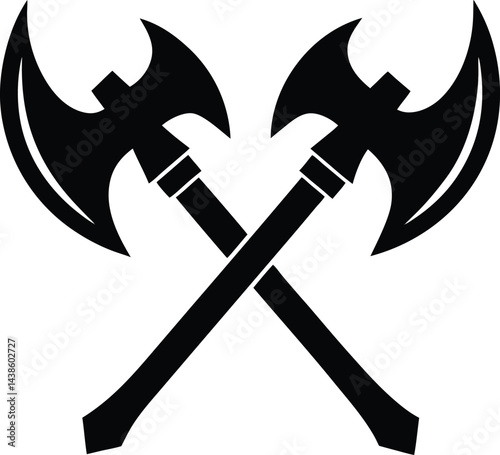 simple battle axe crossed swords
