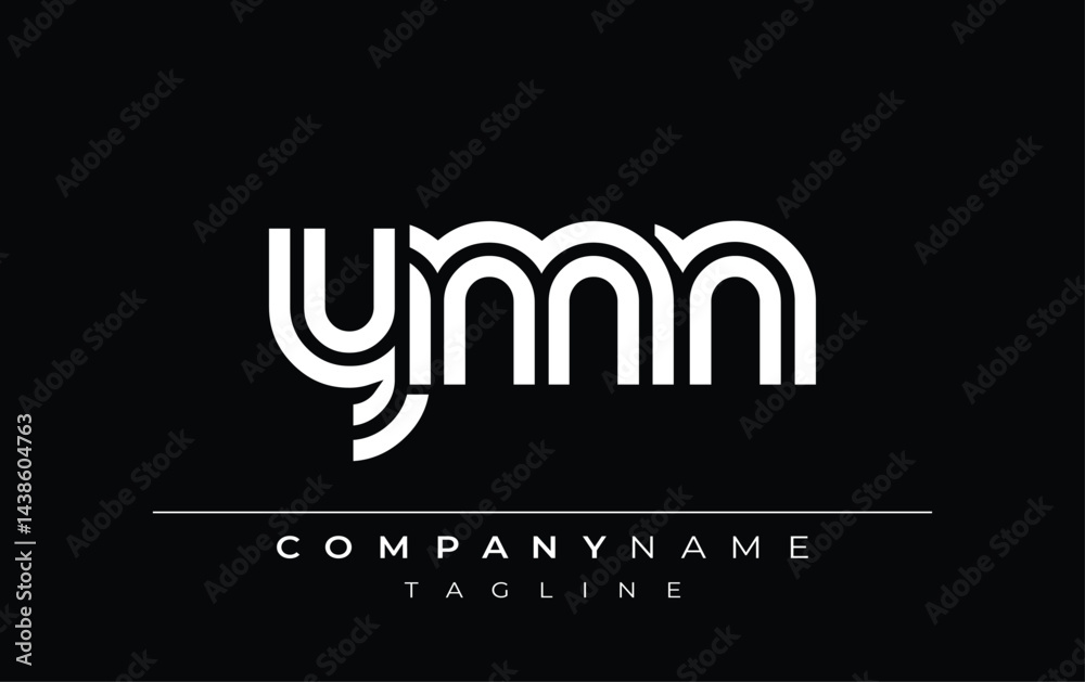 Fototapeta premium YMN Creative Unique Modern Letter Logo Design. Stylized logo featuring a unique letter design, presenting abstract minimalist aesthetics and modern appeal.