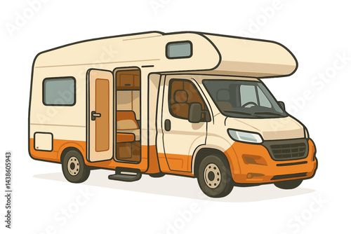 Stylish and spacious camper van ready for an outdoor adventure on a sunny day