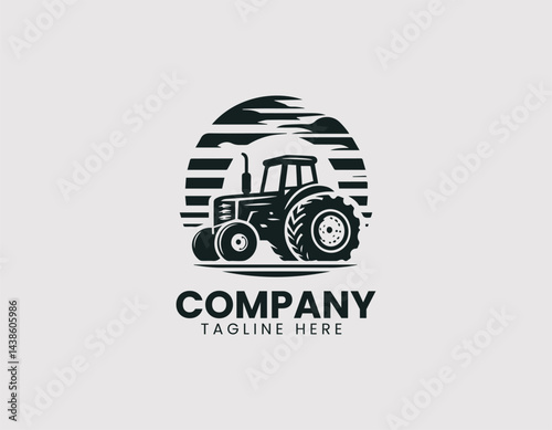 Tractor Vector Logo, Farm Tractor Vector Logo