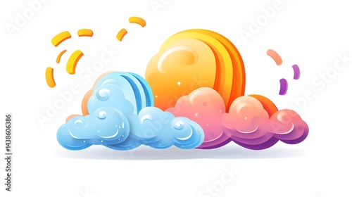 Professional 3D Weather Shapes Cartoon Vector Illustration for Designs