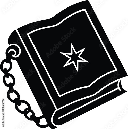 simple spell book with chains