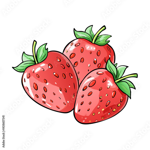 Strawberry fruit illustration fresh strawberries red strawberry sweet strawberry delicious strawberry art drawing