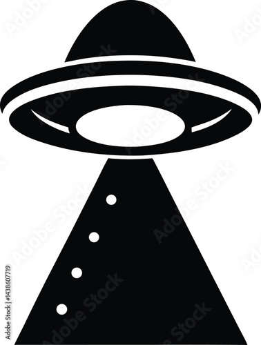 simple ufo beaming icon