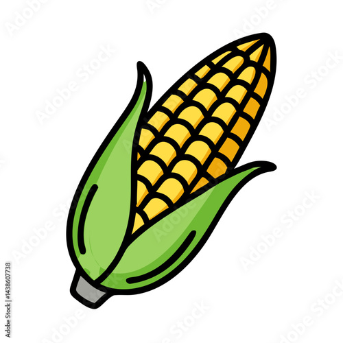 Illustration of fresh corn on the cob vector graphic design for agriculture and food markets