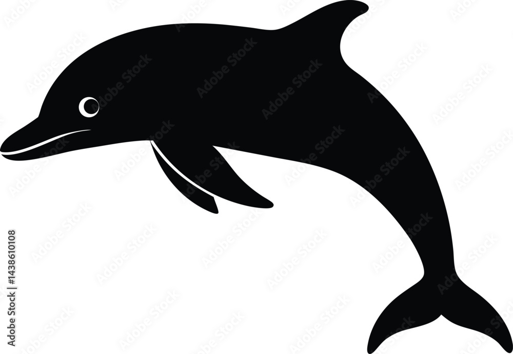 Fototapeta premium single dolphin silhouette
