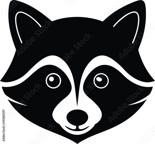 single raccoon face icon