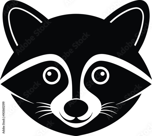 single raccoon face icon