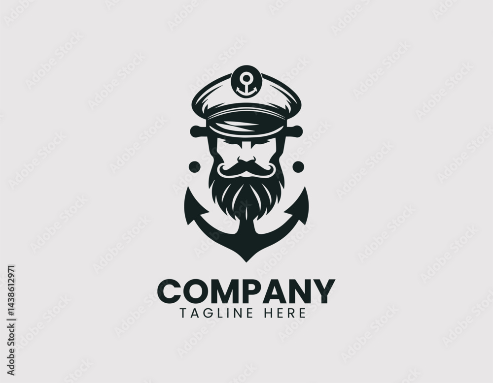 Fototapeta premium Captain Hat Vector Logo