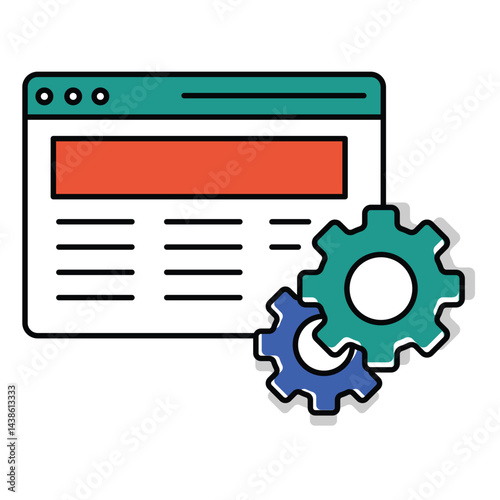 Website Optimization Vector Icon Representing SEO Techniques, Web Speed, User Experience, and Mobile Compatibility
